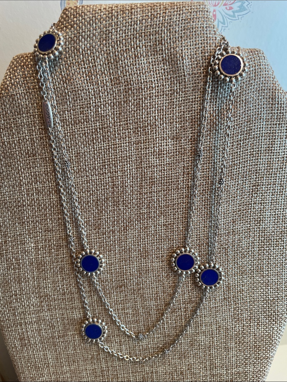 Lagos Lapis Lazuli Doublet Maya 6 Station Necklace, 35 1/2” Long